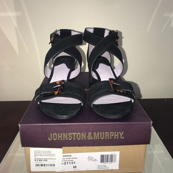 Johnston & Murphy Katarina Black Suede 6 NIB - Picture 3 of 5